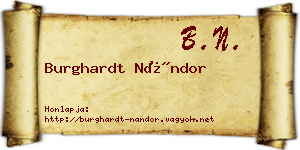 Burghardt Nándor névjegykártya