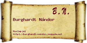 Burghardt Nándor névjegykártya