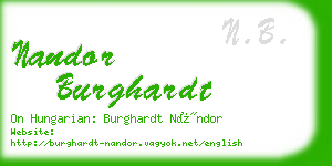 nandor burghardt business card